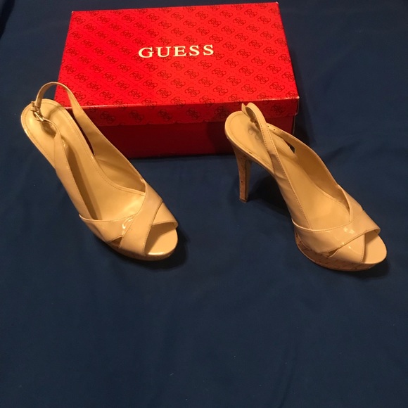 Patten Leather Cork Heel SlingBacks - Picture 2 of 4